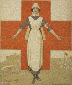 Pixelated Red Cross nurse